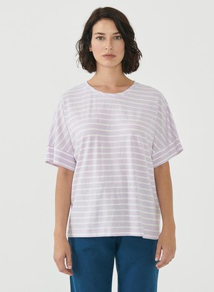 Striped Top Organic Cotton Linen Lavender from Shop Like You Give a Damn