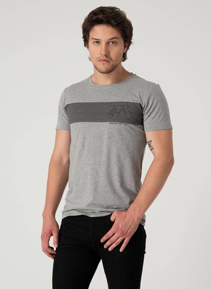 T-Shirt Bicycle Printed Grey from Shop Like You Give a Damn