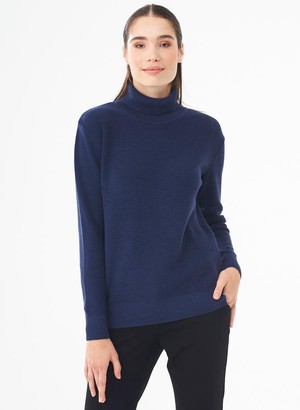 Turtleneck Sweater Dark Blue from Shop Like You Give a Damn