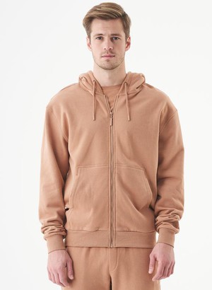 Unisex Zip-Up Hoodie Junda Light Brown from Shop Like You Give a Damn