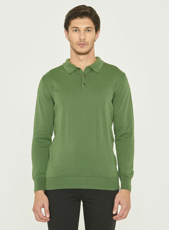 Polo Long Sleeves Organic Cotton Green from Shop Like You Give a Damn