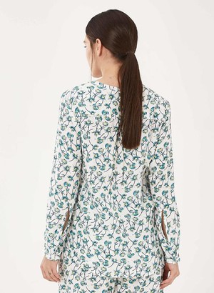 Blouse Flowers Green Blue from Shop Like You Give a Damn