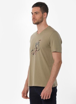 T-Shirt Bicycle Print Olive from Shop Like You Give a Damn
