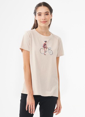 T-Shirt Bicycle Print Cream from Shop Like You Give a Damn