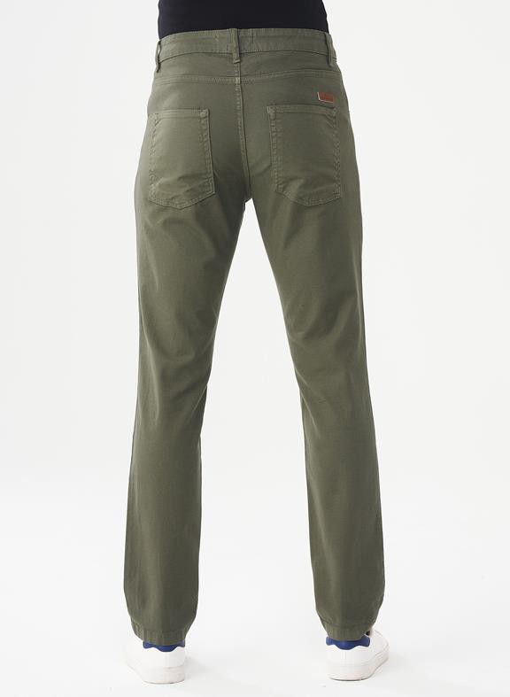 Five Pocket Pants Khaki Green from Shop Like You Give a Damn