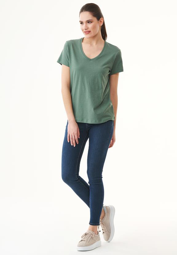T-Shirt V-Neck Basic Green Tea from Shop Like You Give a Damn