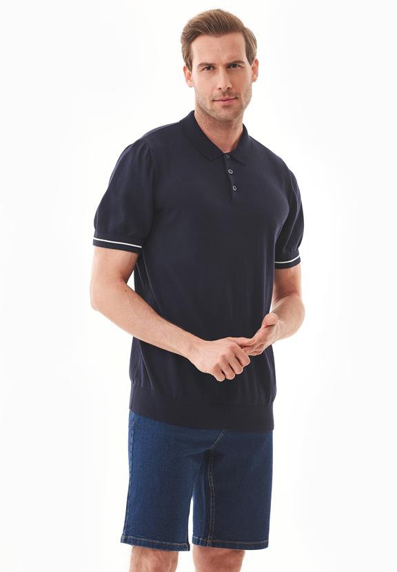 Polo Shirt Knit Navy Blue from Shop Like You Give a Damn