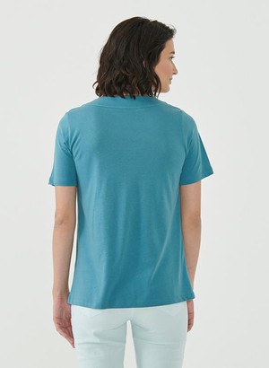 T-Shirt V-Neck Petrol Blue from Shop Like You Give a Damn