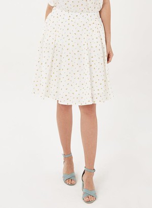 Midi Skirt Yellow Print White from Shop Like You Give a Damn