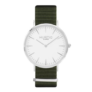 Watch Montezuma Nylon Nato Silver White & Olive Green Women from Shop Like You Give a Damn