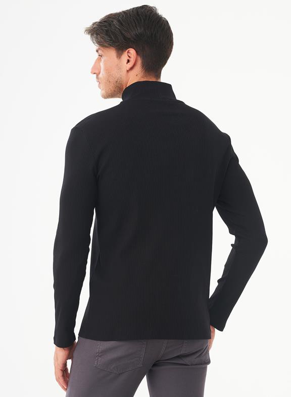 Ribbed Long Sleeve Turtleneck Shirt Black from Shop Like You Give a Damn