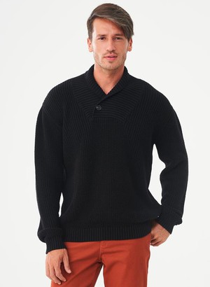 Shawl Collar Sweater Black from Shop Like You Give a Damn
