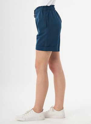Paperbag Shorts Linen Blend Dark Blue from Shop Like You Give a Damn