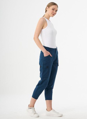 Cargo Pants Linen Blend Dark Blue from Shop Like You Give a Damn