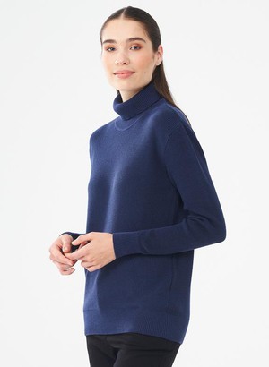 Turtleneck Sweater Dark Blue from Shop Like You Give a Damn