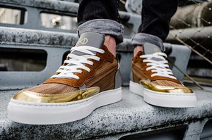 Sneakers Wood Brown Gold from Shop Like You Give a Damn