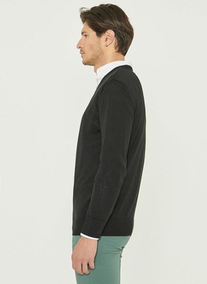 Knitted V-Neck Black from Shop Like You Give a Damn