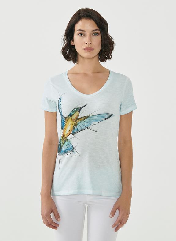 T-Shirt Organic Cotton Print Light Blue from Shop Like You Give a Damn