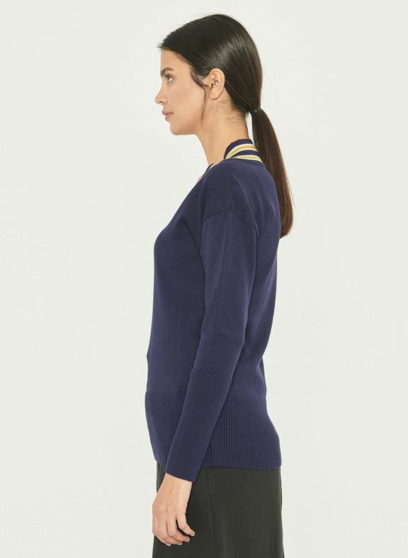 Sweater Striped V-Neck Navy from Shop Like You Give a Damn