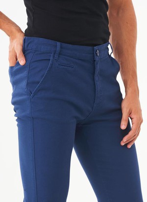 Skinny Chino Pants Navy Blue from Shop Like You Give a Damn