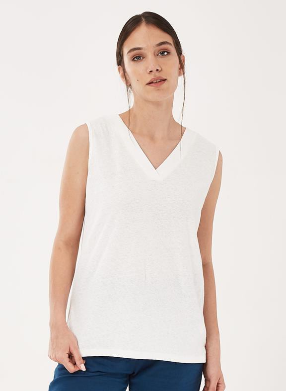 Top V-Neck White from Shop Like You Give a Damn