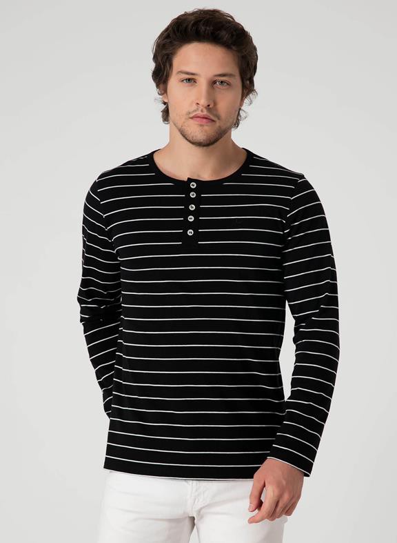 T-Shirt Longsleeve Striped Black from Shop Like You Give a Damn