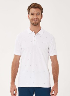 Polo Shirt Print White from Shop Like You Give a Damn