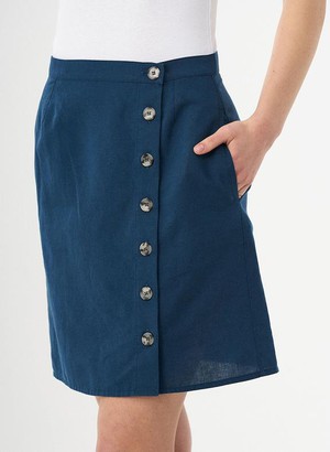 Mini Skirt Buttons Navy from Shop Like You Give a Damn