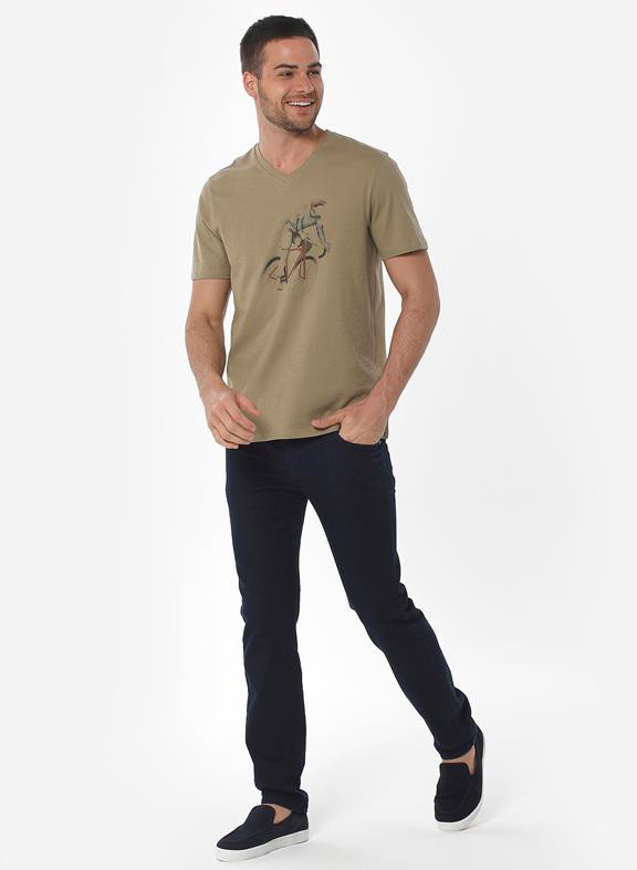 T-Shirt Bicycle Print Olive from Shop Like You Give a Damn