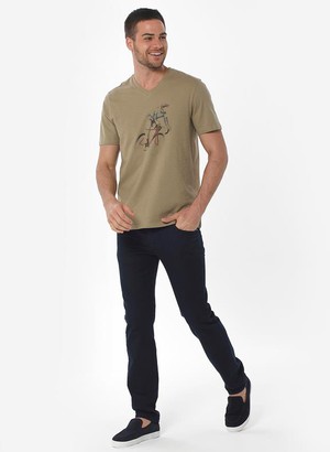 T-Shirt Bicycle Print Olive from Shop Like You Give a Damn