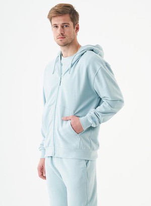 Unisex Zip Up Hoodie Junda Mint Blue from Shop Like You Give a Damn