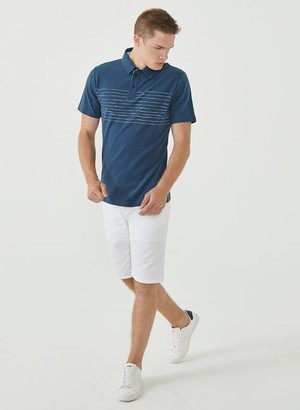 Polo Shirt Lines Navy from Shop Like You Give a Damn