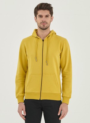 Hooded Sweat Jacket Organic Cotton Dark Yellow from Shop Like You Give a Damn