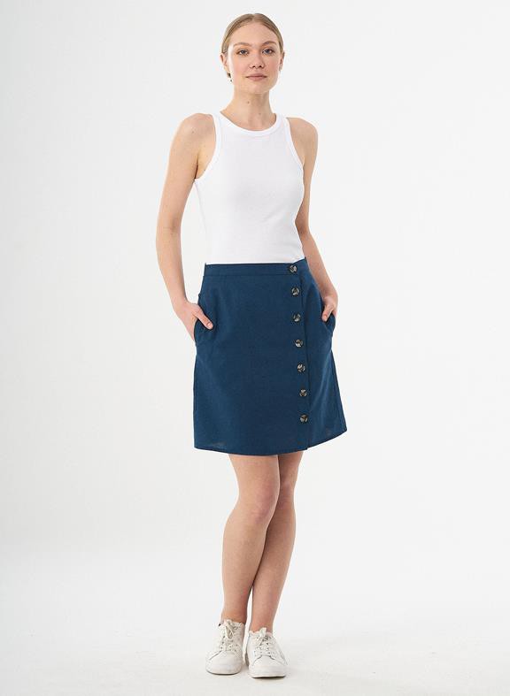 Mini Skirt Buttons Navy from Shop Like You Give a Damn