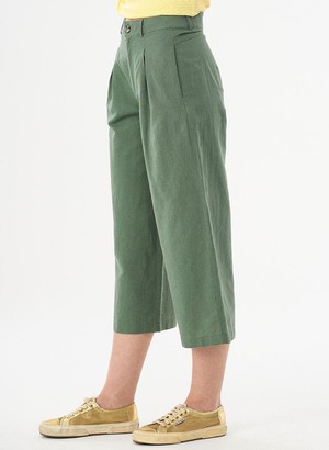 Culotte Pants Linen Mix Green from Shop Like You Give a Damn