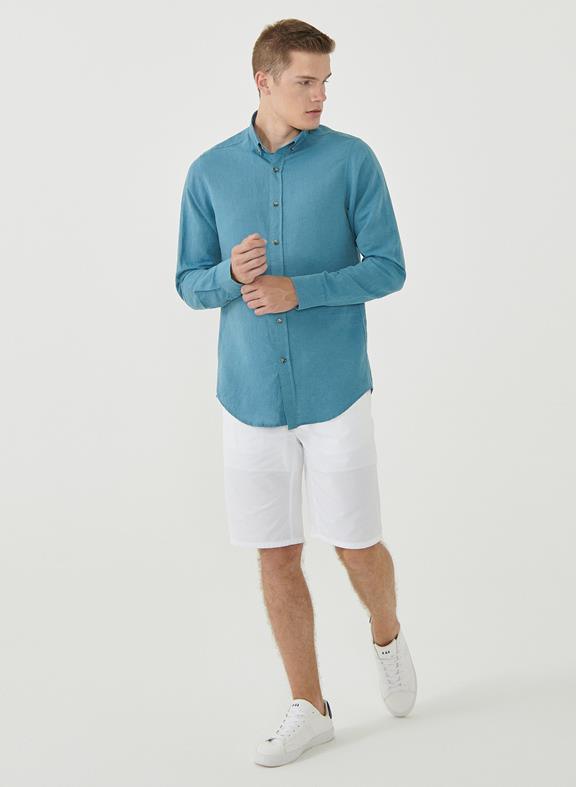 Shirt Linen Organic Cotton Blue from Shop Like You Give a Damn