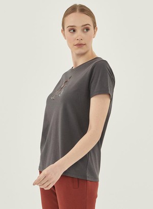 T-Shirt Bicycle Print Dark Grey from Shop Like You Give a Damn