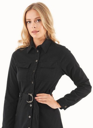 Shirt Dress Organic Cotton Blend Black from Shop Like You Give a Damn