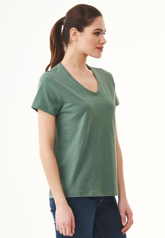 T-Shirt V-Neck Basic Green Tea from Shop Like You Give a Damn