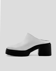 Squared Mule White via Shop Like You Give a Damn