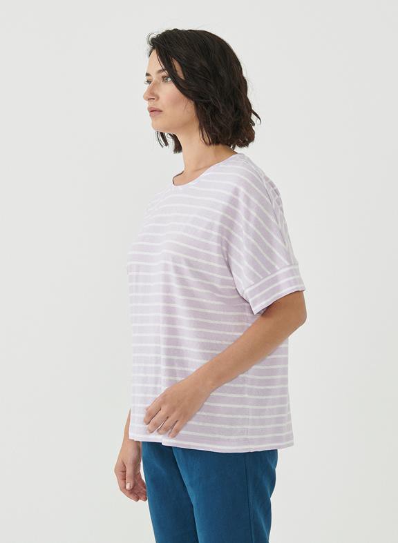 Striped Top Organic Cotton Linen Lavender from Shop Like You Give a Damn
