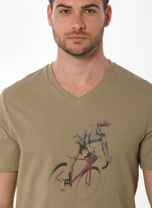 T-Shirt Bicycle Print Olive from Shop Like You Give a Damn