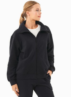 Soft-Touch Sweat Jacket Black from Shop Like You Give a Damn