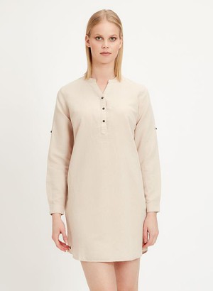 Long Sleeve Dress Beige from Shop Like You Give a Damn