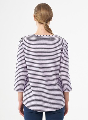 Striped Top 3/4 Sleeves Lavender from Shop Like You Give a Damn