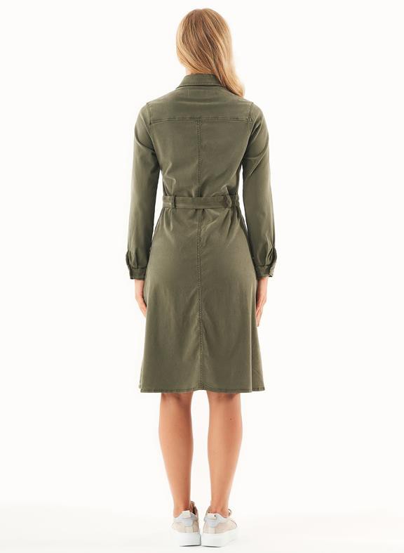 Shirt Dress Organic Cotton Mix Olive from Shop Like You Give a Damn