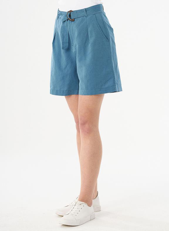 Shorts Belt Linen Blend Blue from Shop Like You Give a Damn