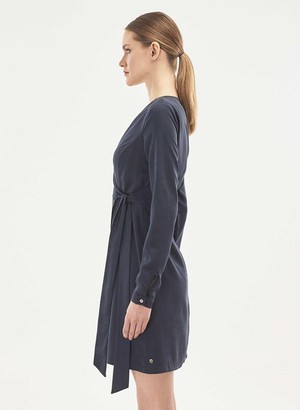 Tencel Wrap Dress Navy from Shop Like You Give a Damn