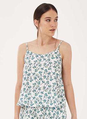 Spaghetti Straps Top Flowers Blue from Shop Like You Give a Damn