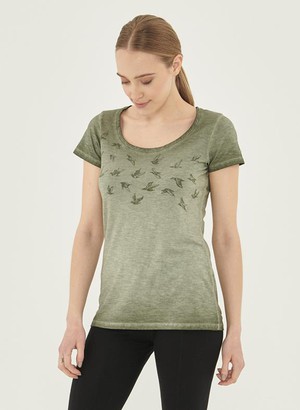 T-Shirt Bird Print Khaki from Shop Like You Give a Damn